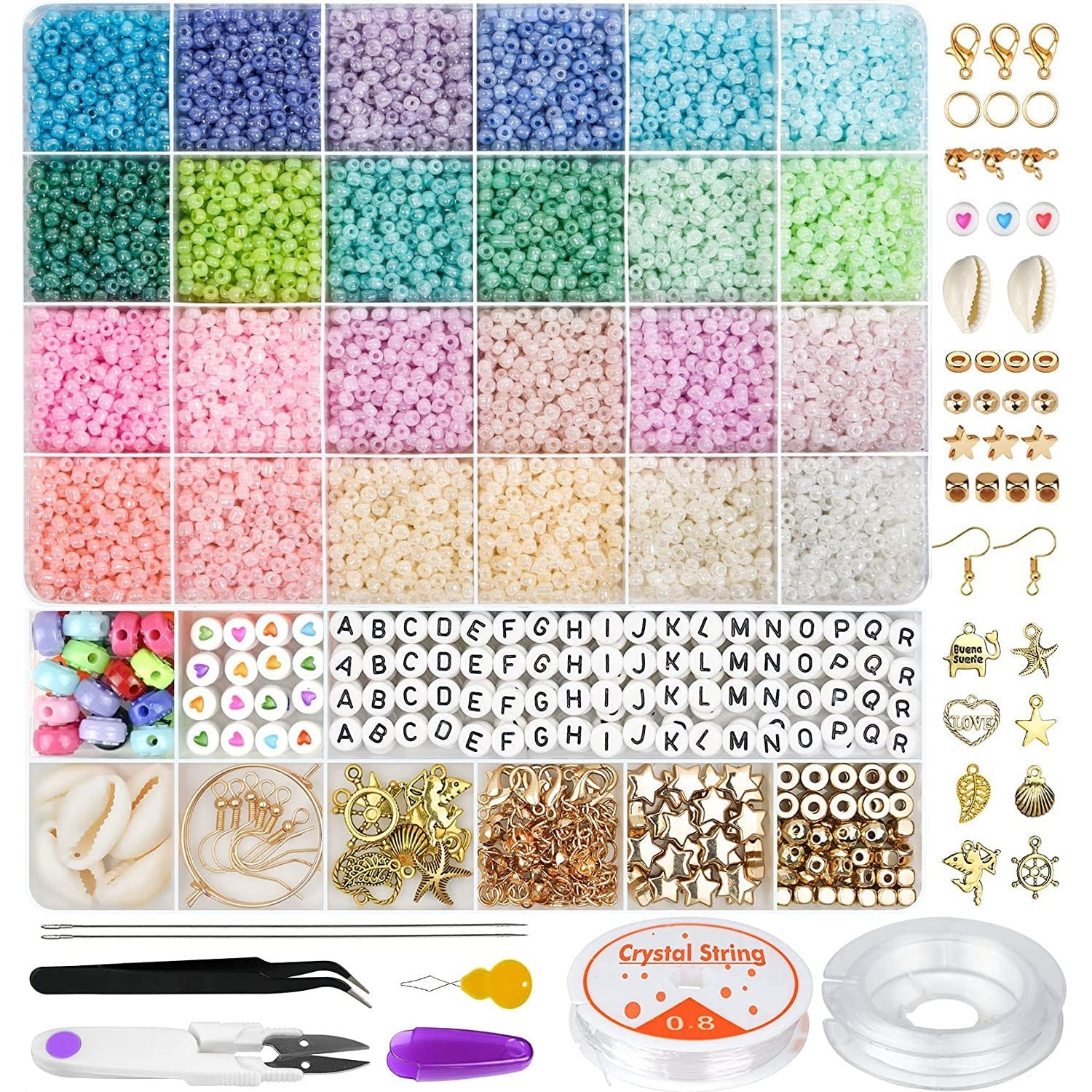 Creative setup of DIY bead jewellery crafting