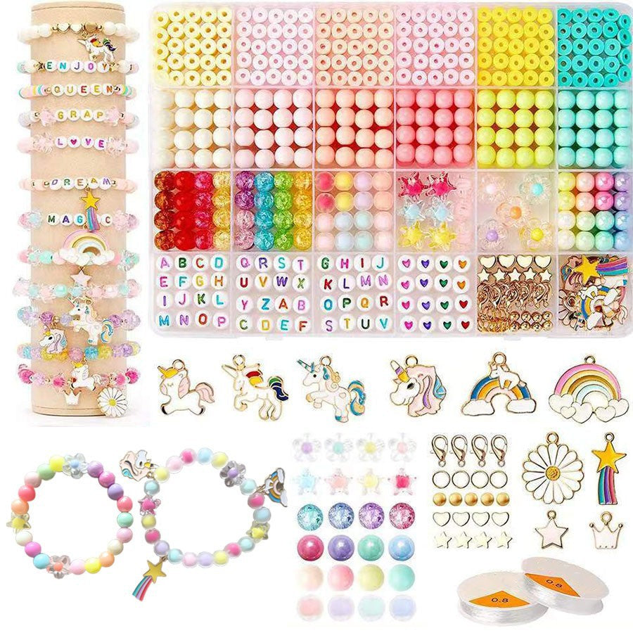 DIY bracelet-making materials for kids