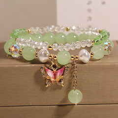 Cute Korean Style Crystal Butterfly Bracelet Image 2