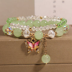 Cute Korean Style Crystal Butterfly Bracelet Image 5