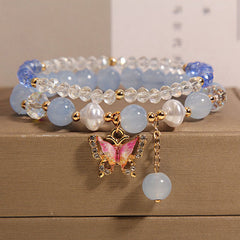 Cute Korean Style Crystal Butterfly Bracelet Image 7