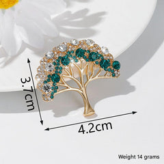 Lifestyle image of brooch on a fashion model