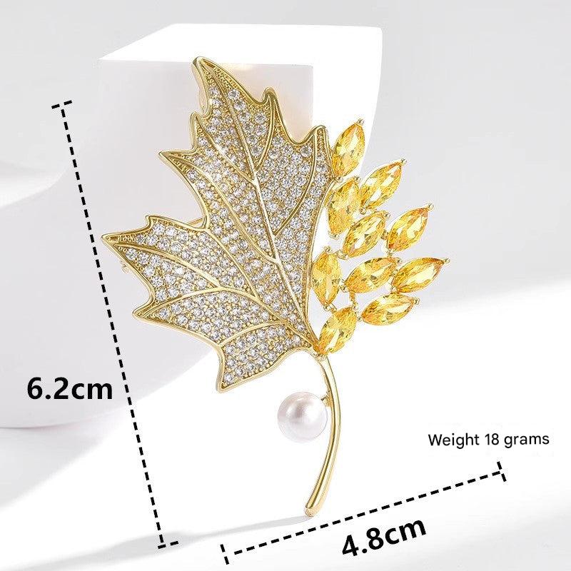 Stylish Golden Brooch on Model