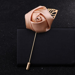 elegant red rose floral brooch on display