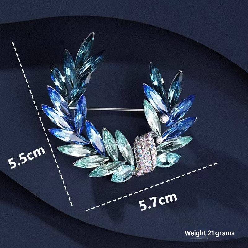 close-up of floral design brooch