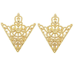 Retro Triangle Crown Brooch - Gold