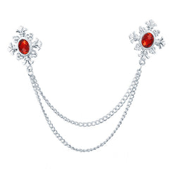 Stylish cross pendant brooch with rhinestones image 1