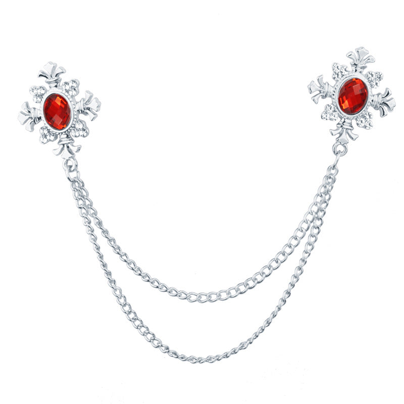 Stylish cross pendant brooch with rhinestones image 1