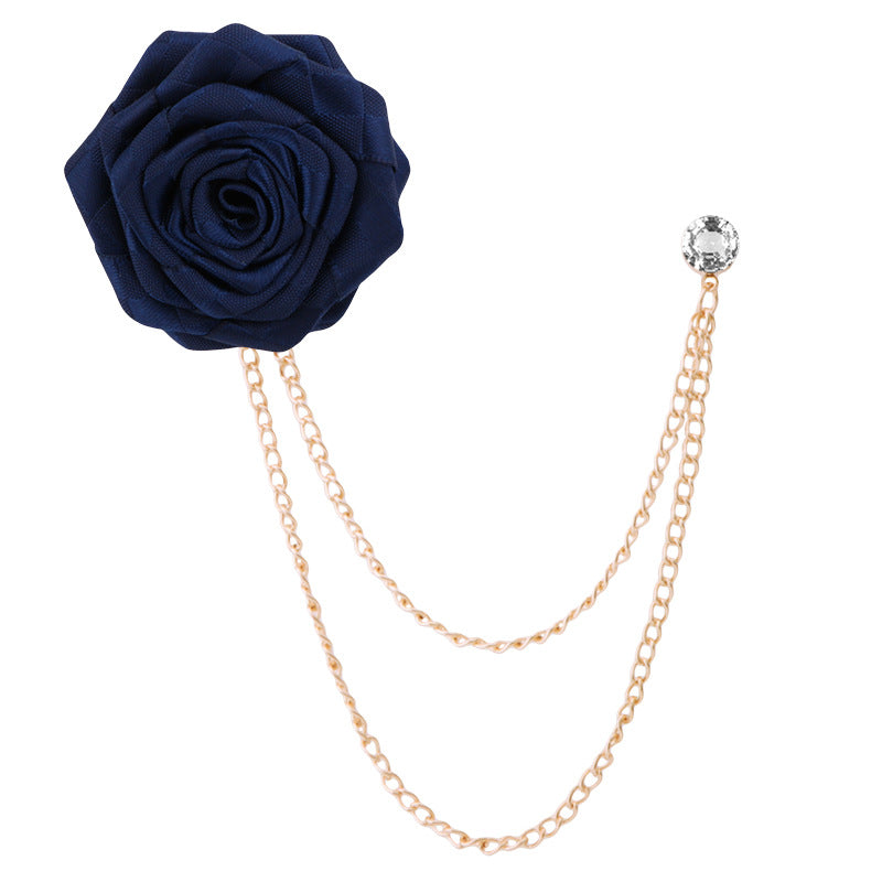 Vintage style floral brooch on a blazer lapel