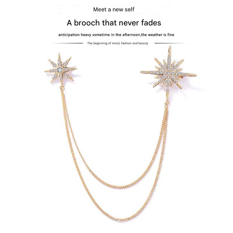Detailed view of stylish electroplated brooch