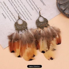 Handcrafted unique earrings on model image 6