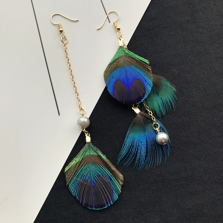 Colourful feather earrings collection image 4