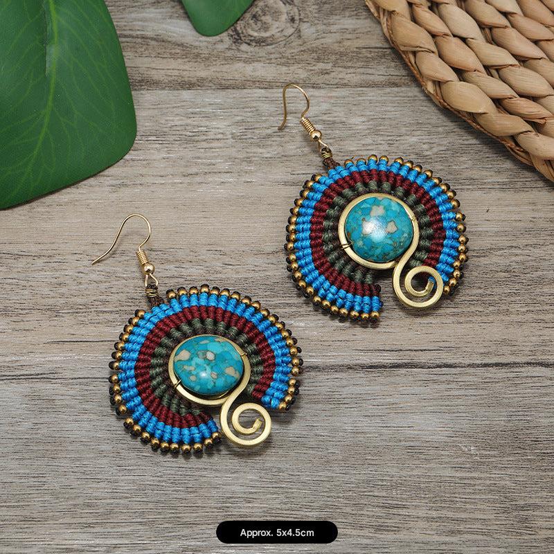 Handmade Bohemian Woven Earrings Design 4