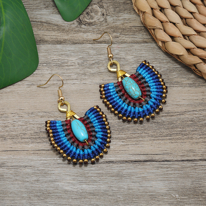 Handmade Bohemian Woven Earrings Design 3