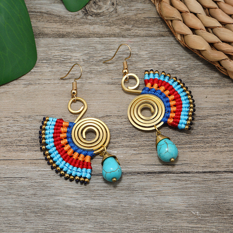 Handmade Bohemian Woven Earrings Design 2