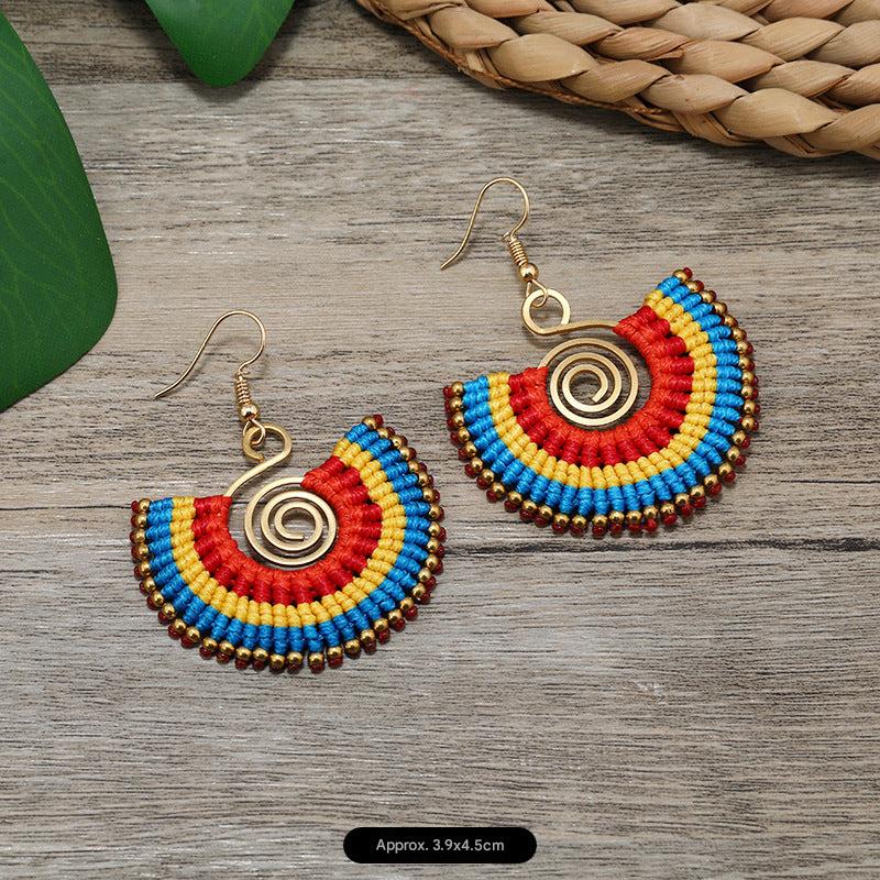 Handmade Bohemian Woven Earrings Design 8