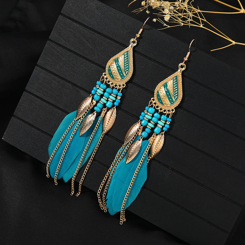 Shimmering blue vintage earrings for women