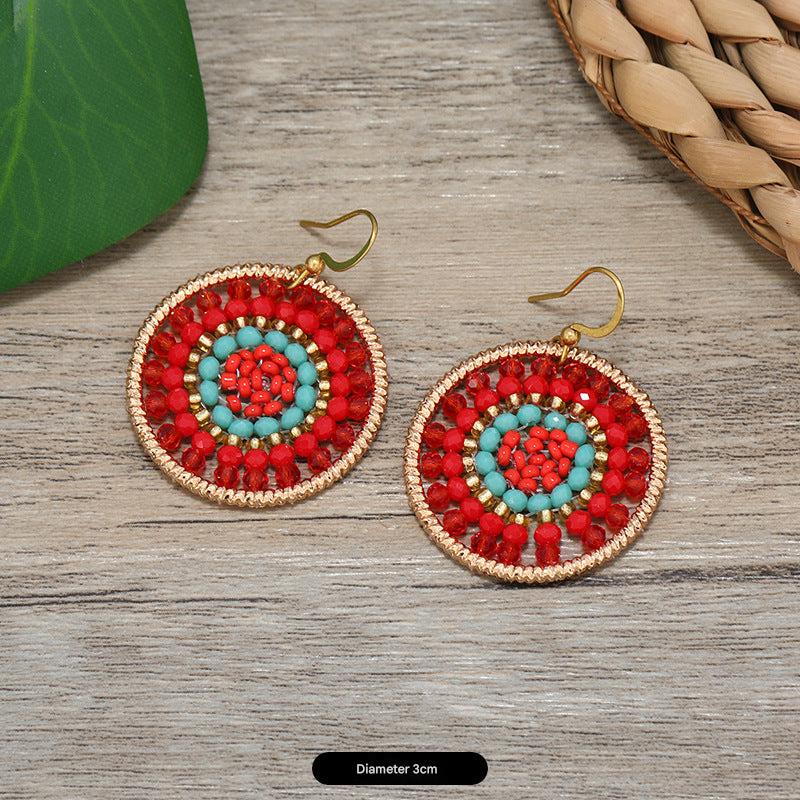Bohemian Vintage Woven Tassel Earrings design 1