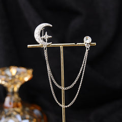 Close-up of elegant pearl-embedded brooch