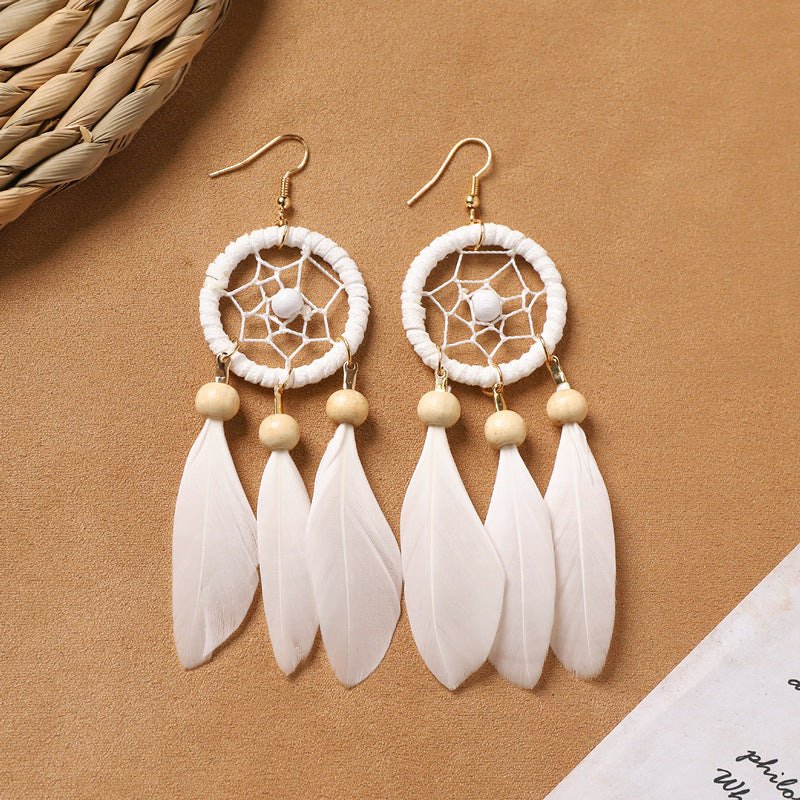 bohemian tassel earrings on display
