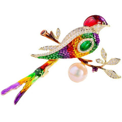 Zinc alloy brooch against white background