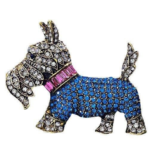 Rhinestone dog brooch displayed on a surface 5