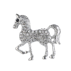 Elegant horse brooch pin with electroplated finish