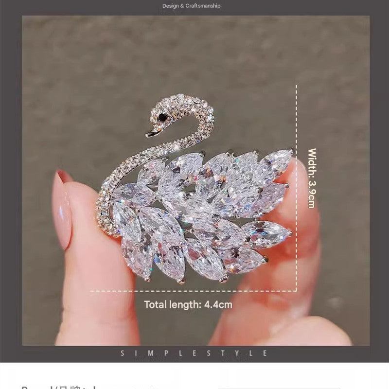 Rhinestone and Pearl Detailing on Brooch