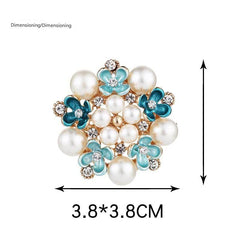 Detailed view of pearl embellishments on brooch