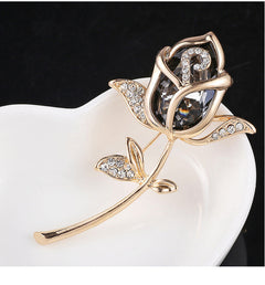 Fashionable brooch on casual clothing