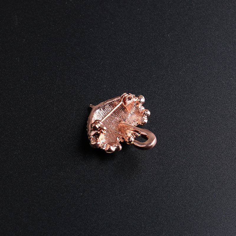 Close-up of Rhinestone details on the brooch