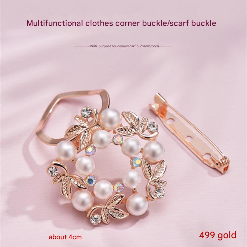 Lightweight brooch displayed on a scarf