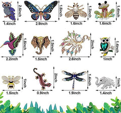 Colourful animal-themed pins