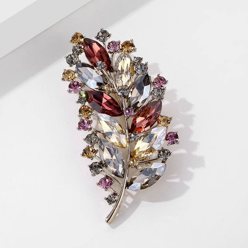 Chic Vintage Brooch with Colourful Faux Crystals - 3