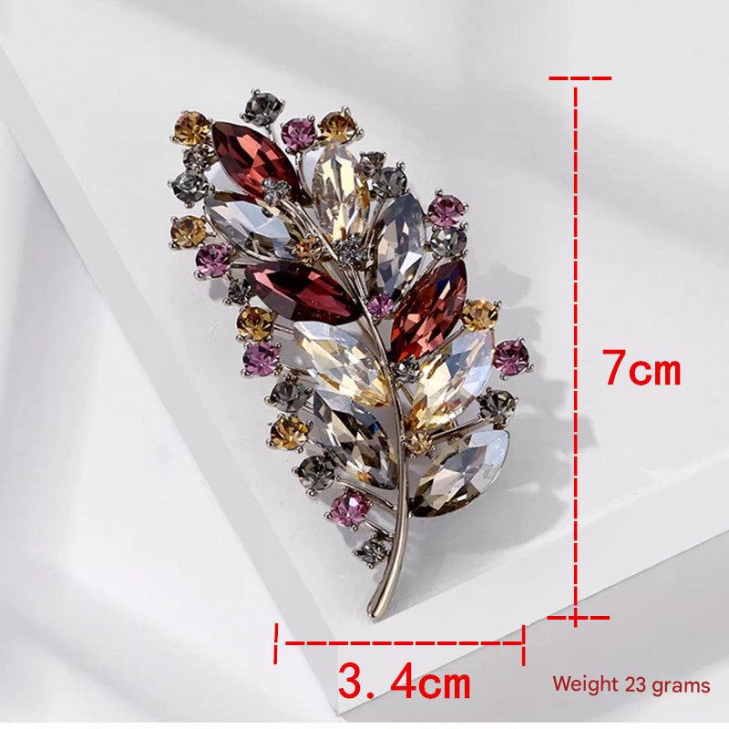 Chic Vintage Brooch with Colourful Faux Crystals - 3