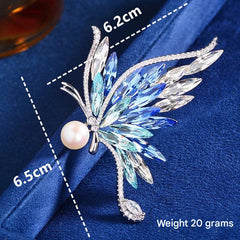 Dazzling butterfly brooch showcasing crystal details