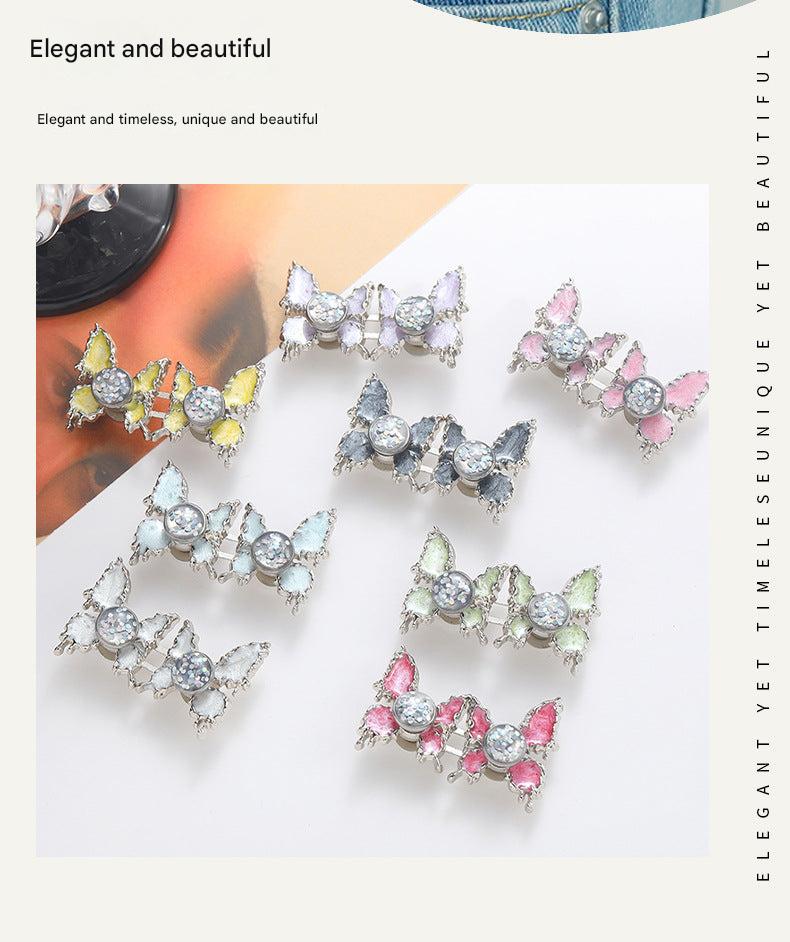 Adjustable Waist Butterfly Buckle with Rhinestones - Back View