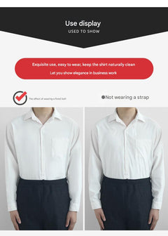 Adjustable shirt stay shown on a formal shirt
