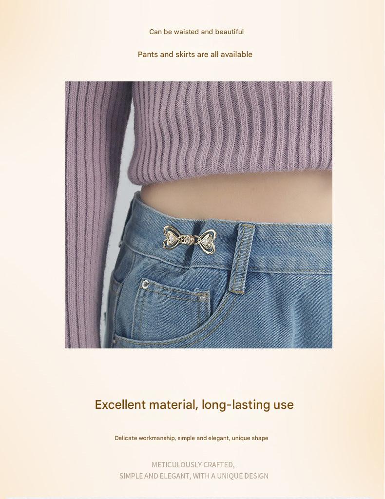 Chic design of metal waist button for outfits