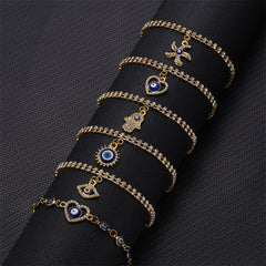 Stylish blue eye charm bracelet for women