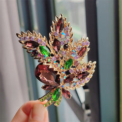 Different colour options for floral brooch