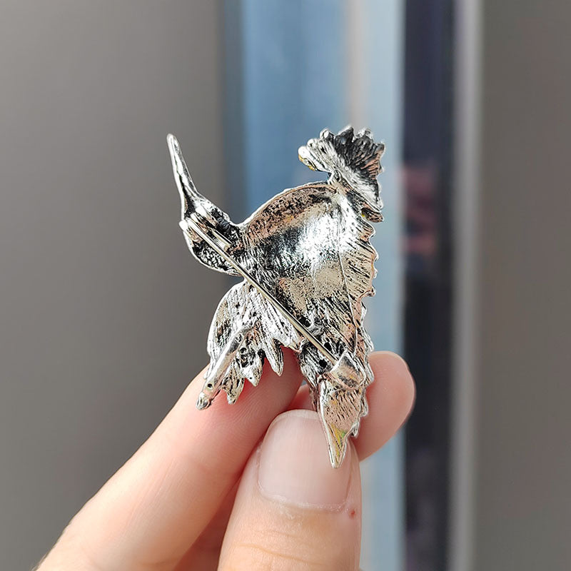 Side view of Elegant Hummingbird Brooch