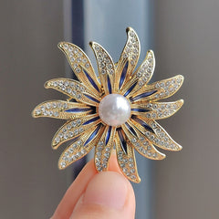 stylish sunflower brooch display on a table