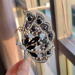 Casual outfit enhanced with butterfly brooch