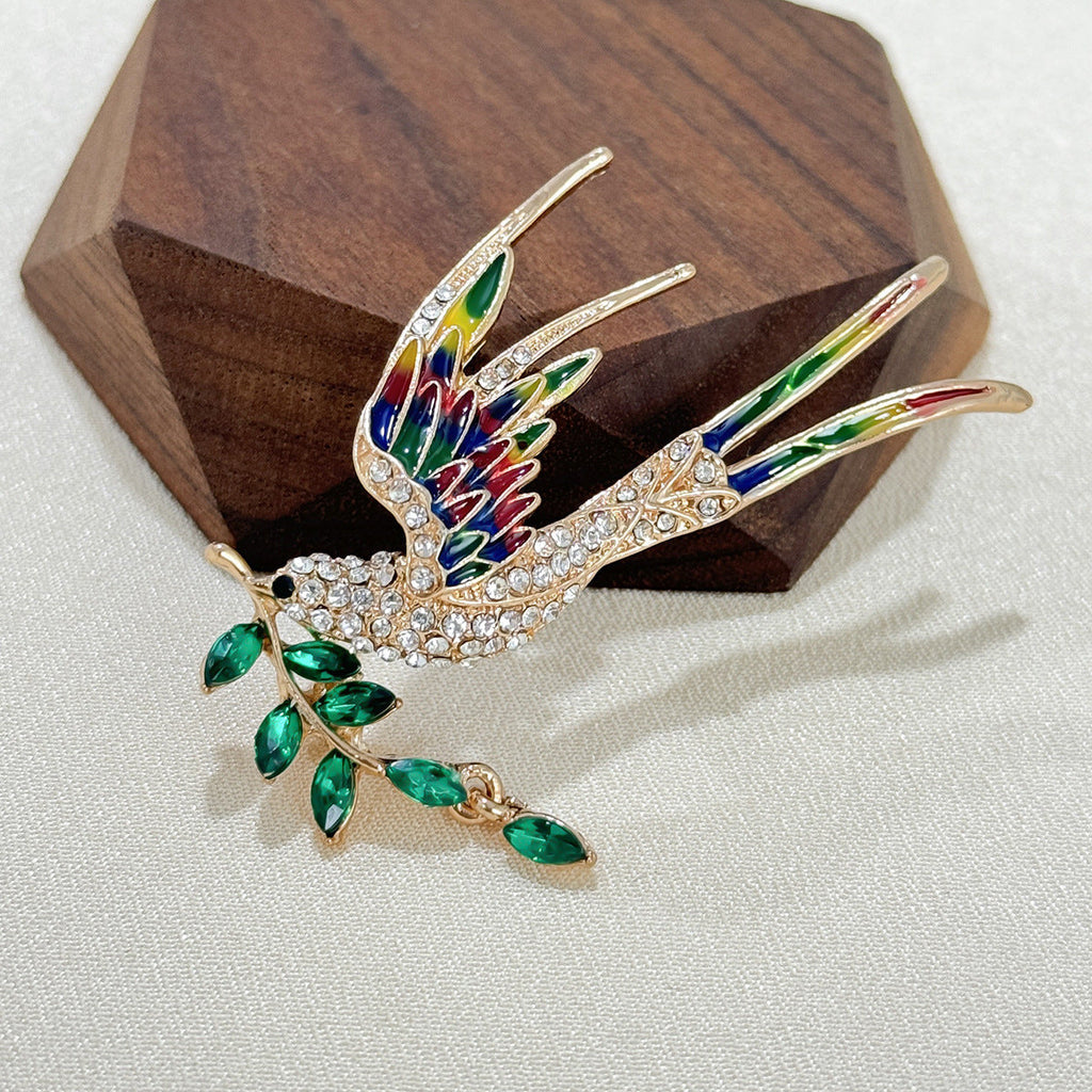 High-quality alloy swallow design brooch
