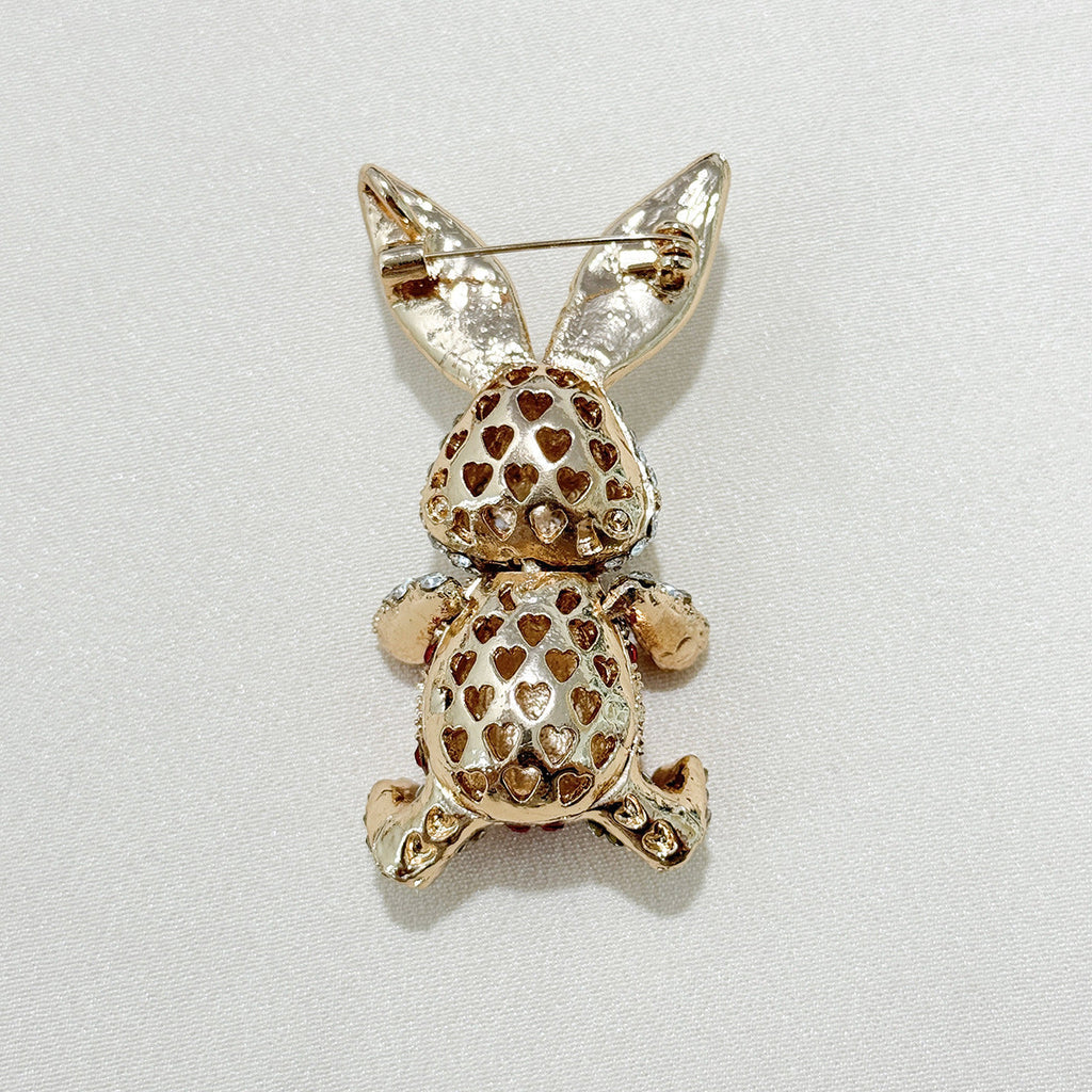 cute metal bunny pin side angle
