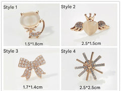 Lightweight brooch pin displayed on fabric