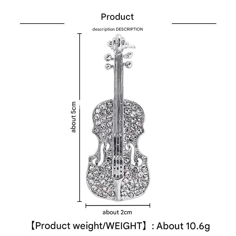 Violin Brooch Styled on Model