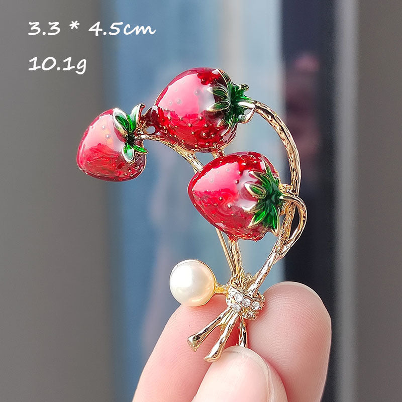 High-Quality Strawberry Brooch