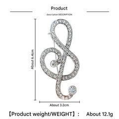 Unique Heart-Shaped Musical Note Brooch Front View